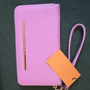 Steve Madden BZippy Meta Mauve Zip Around Wallet NWT